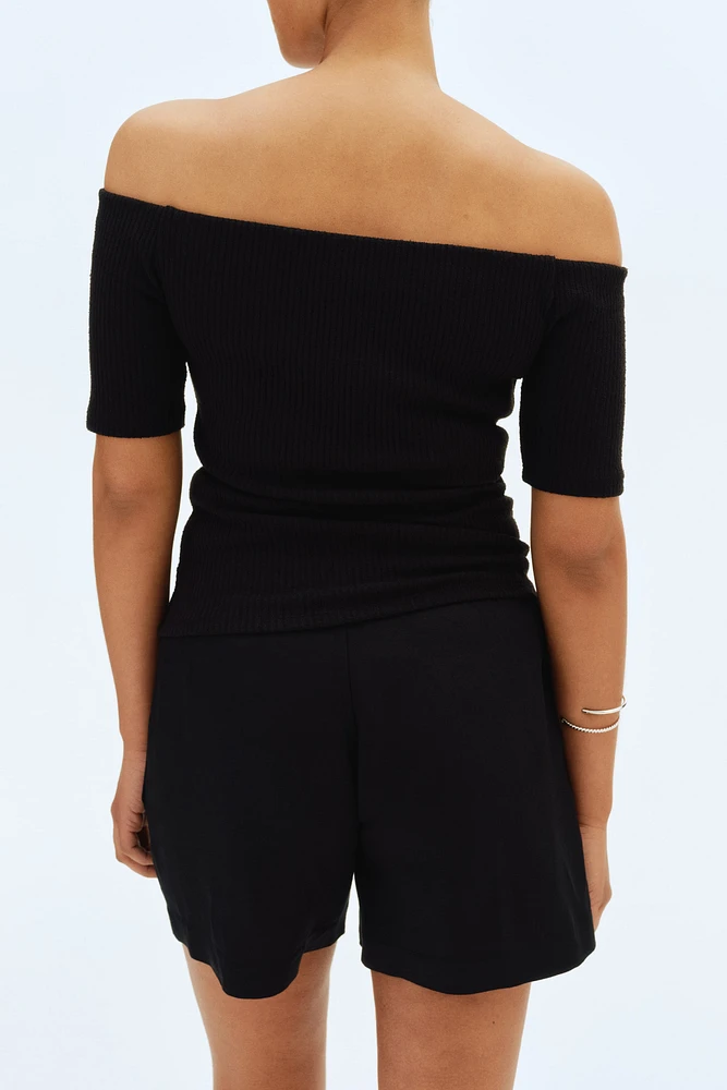 MAMA Linen-Blend Shorts