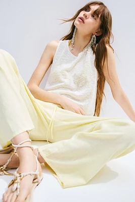 Pantalon droit avec cordon de serrage
