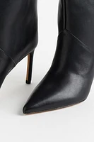 Knee-high Heeled Leather Boots