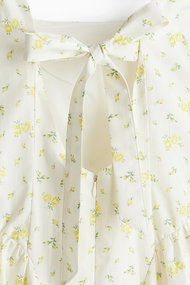 Robe en popeline avec liens à nouer dans le dos