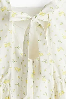 Robe en popeline avec liens à nouer dans le dos