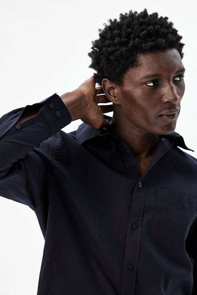 Regular-Fit Linen-Blend Shirt