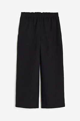 Linen-blend Crop Pants