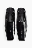 Square-Toe Leather Loafers