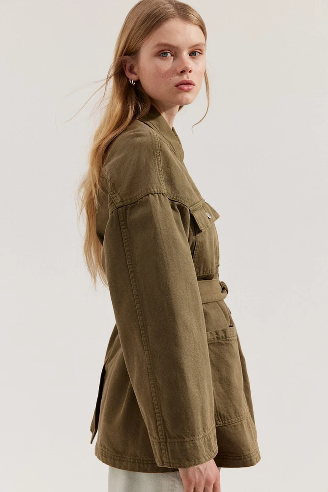 Veste en denim avec ceinture