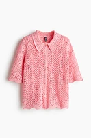 Short-Sleeved Pointelle-Knit Shirt