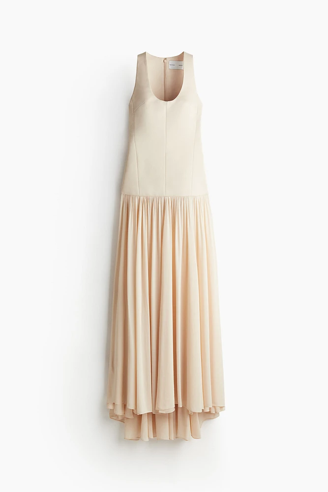 Sheer-Skirt Maxi Dress