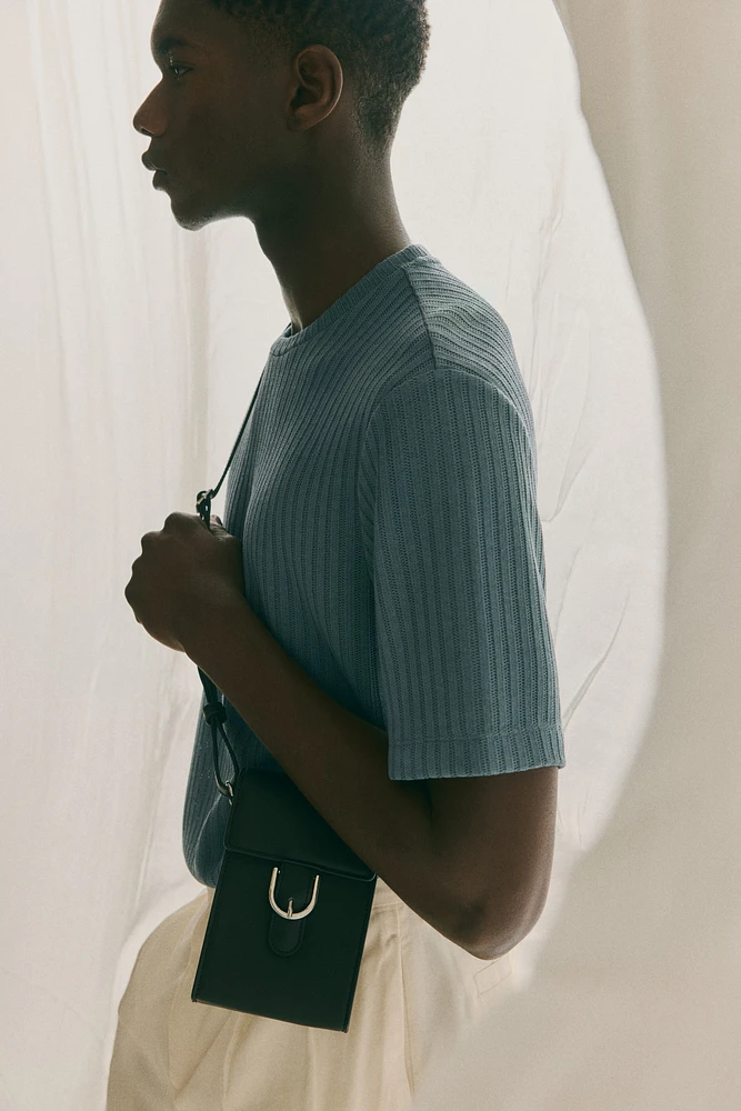 Regular Fit Rib-knit T-shirt