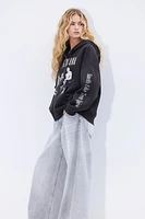 Oversized Hooded Jacket with Motif