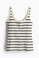Ribbed Button-top Tank Top