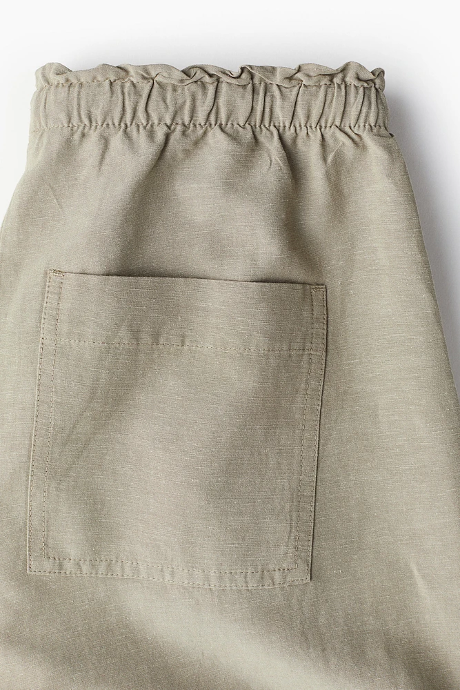 Linen-blend Pull-on Shorts