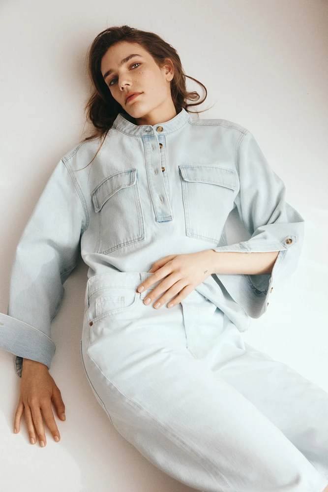 Short en denim haut du genou