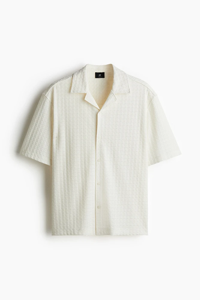 Chemise coupe ample à col cubain