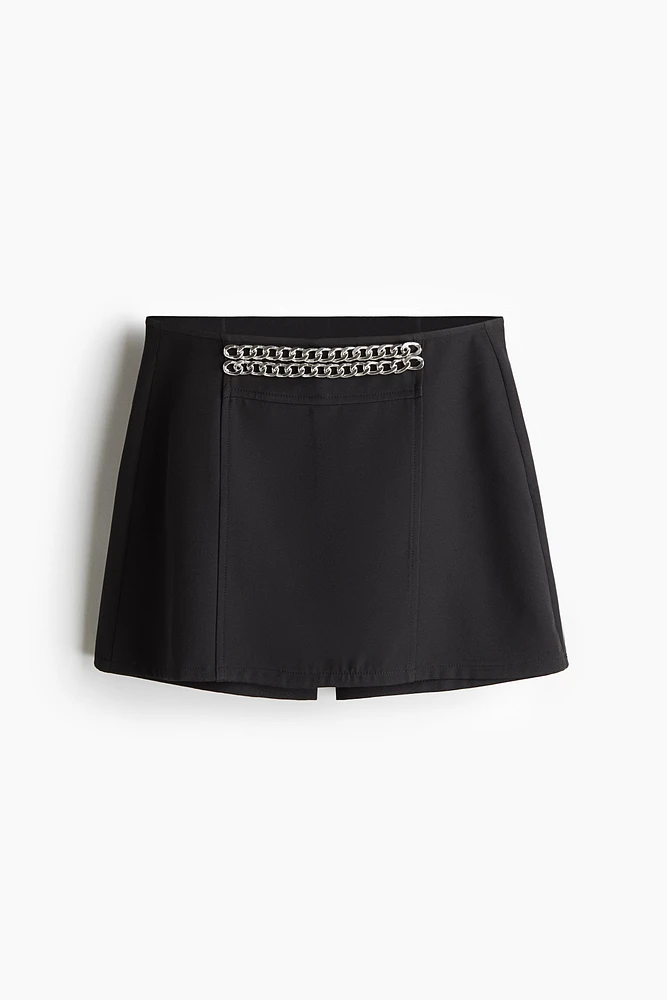 Chain-Detail Mini Skort