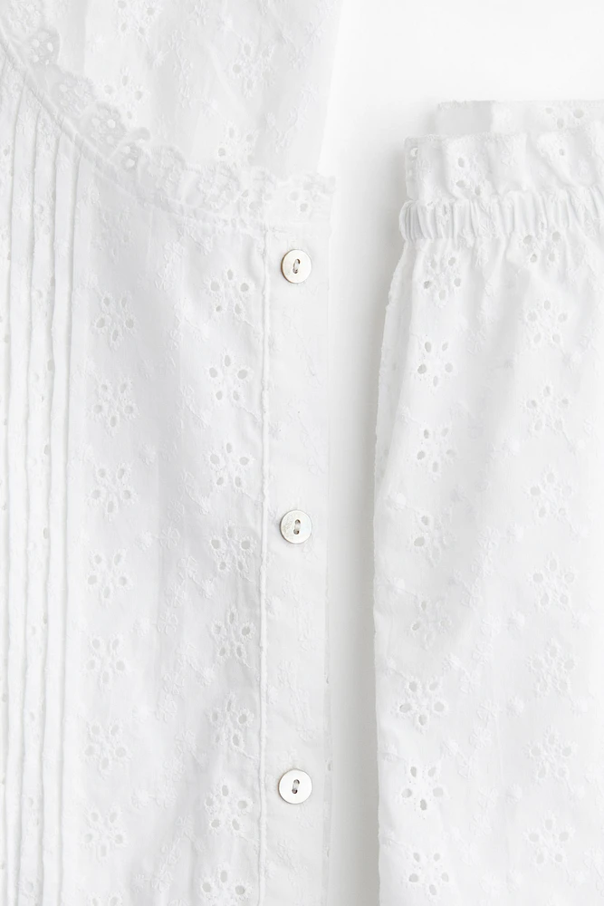Eyelet-Embroidered Pajamas