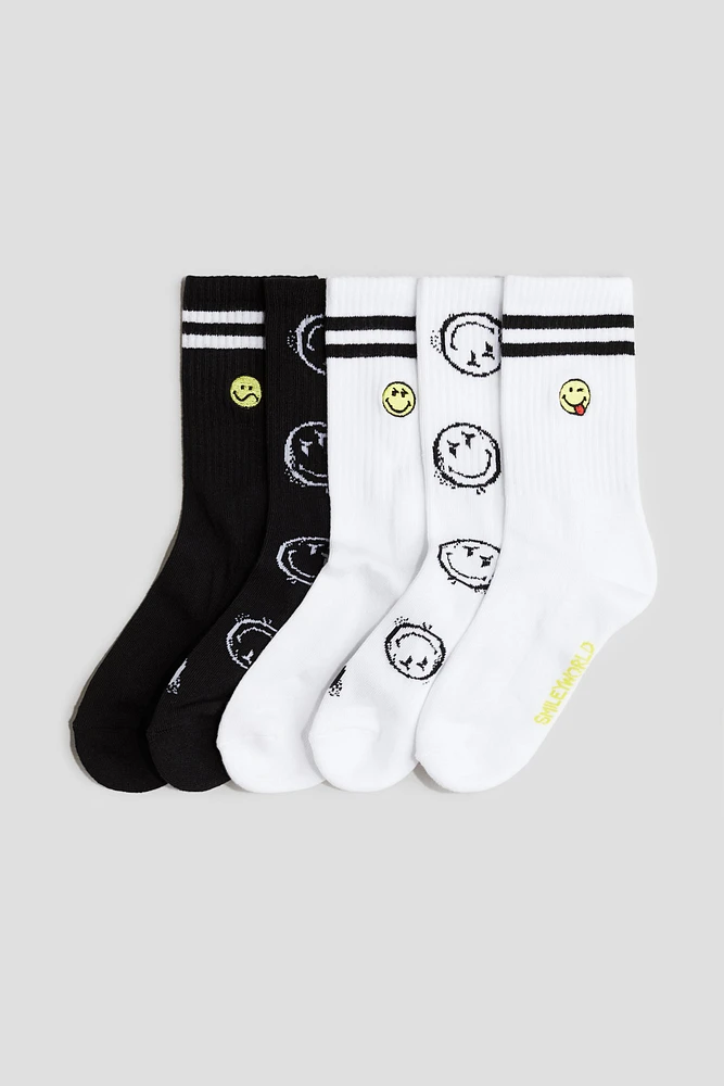 Lot de 5 paires chaussettes à motif intarsia