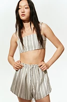 High-Waist Drawstring Shorts