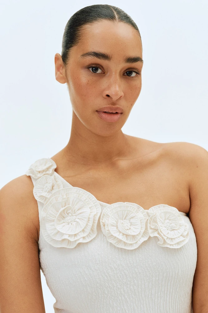 MAMA Appliquéd One-Shoulder Dress