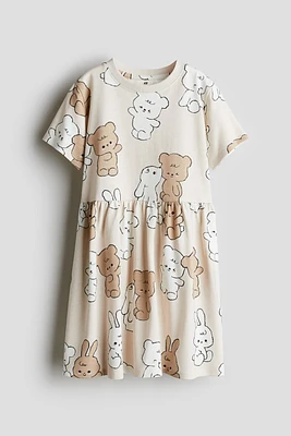 Robe en jersey de coton à motif