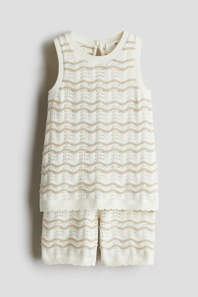 Ensemble 2 pièces en tricot pointelle