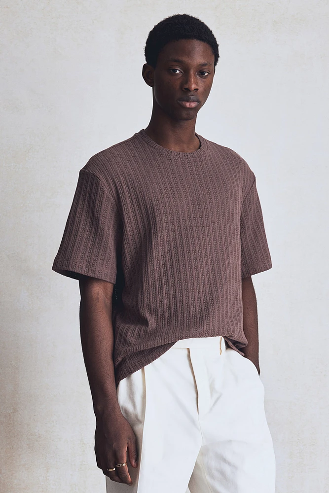 Regular Fit Crochet-Look T-Shirt