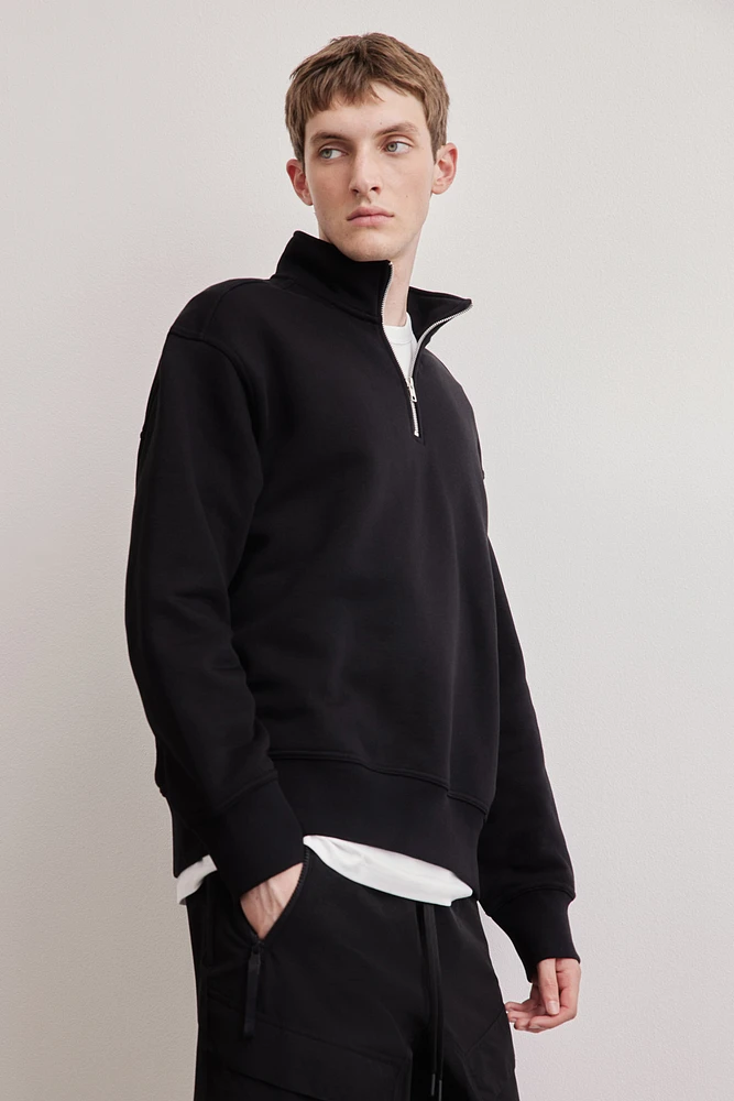 Loose Fit Half-Zip Sweatshirt