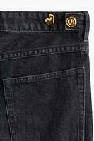 Wide Statement-Button Jeans