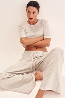 Linen-Blend Drawstring Pants