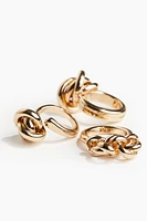 3-pack Knot-Detail Rings