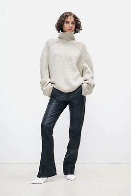 Wool Sweater with High Collar