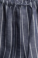 Straight linen-blend trousers