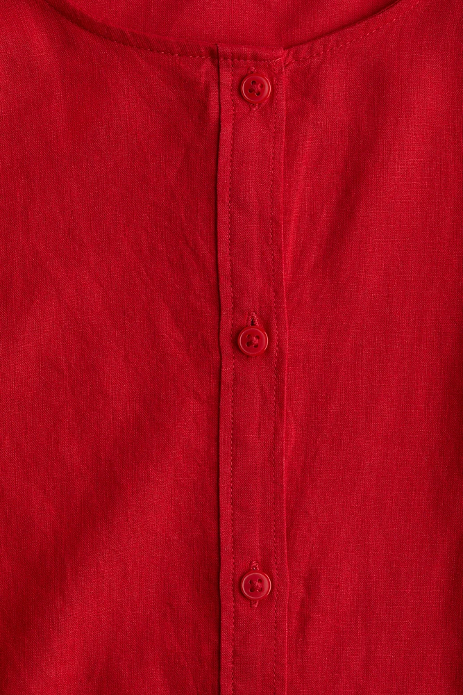 Linen-Blend Blouse
