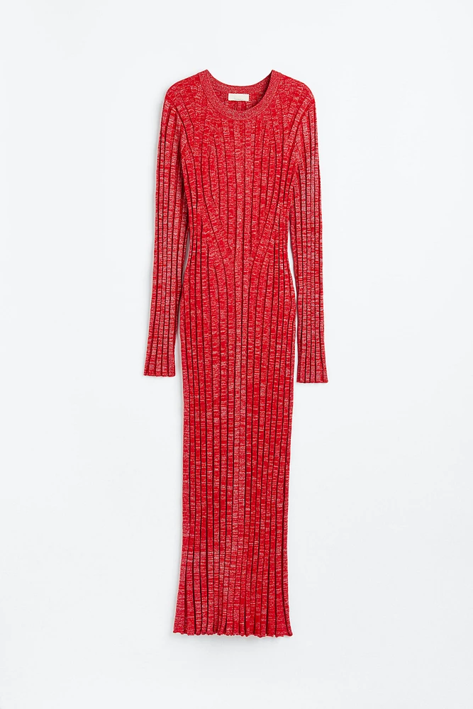 Glittery Rib-knit Dress