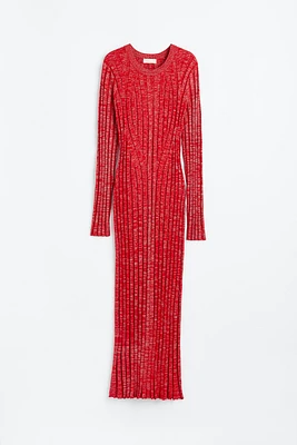 Glittery Rib-knit Dress