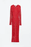 Glittery Rib-knit Dress