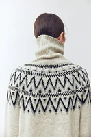 Jacquard-Knit Turtleneck Sweater