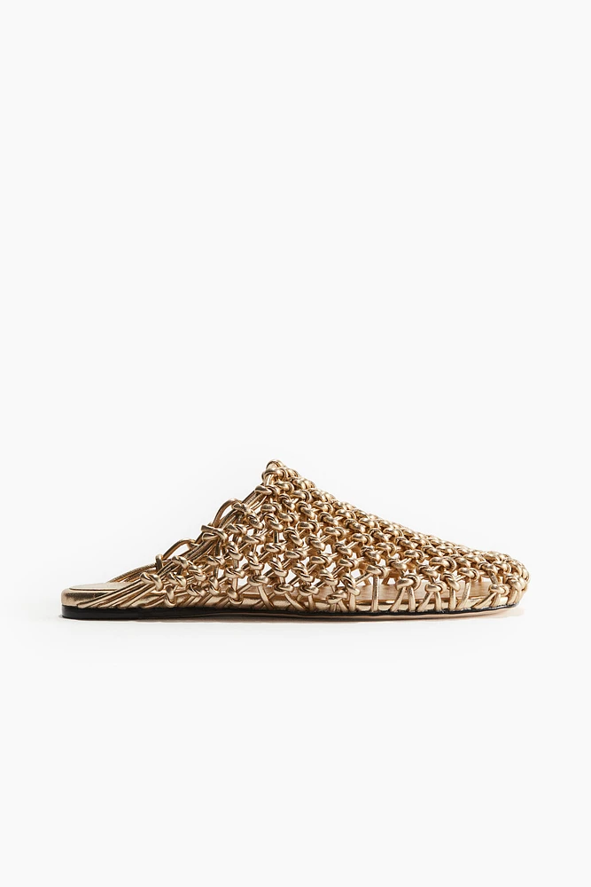 Mules nouées en cuir
