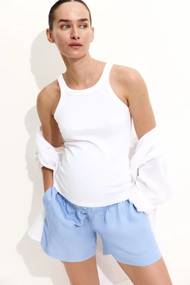 MAMA Linen-Blend Shorts