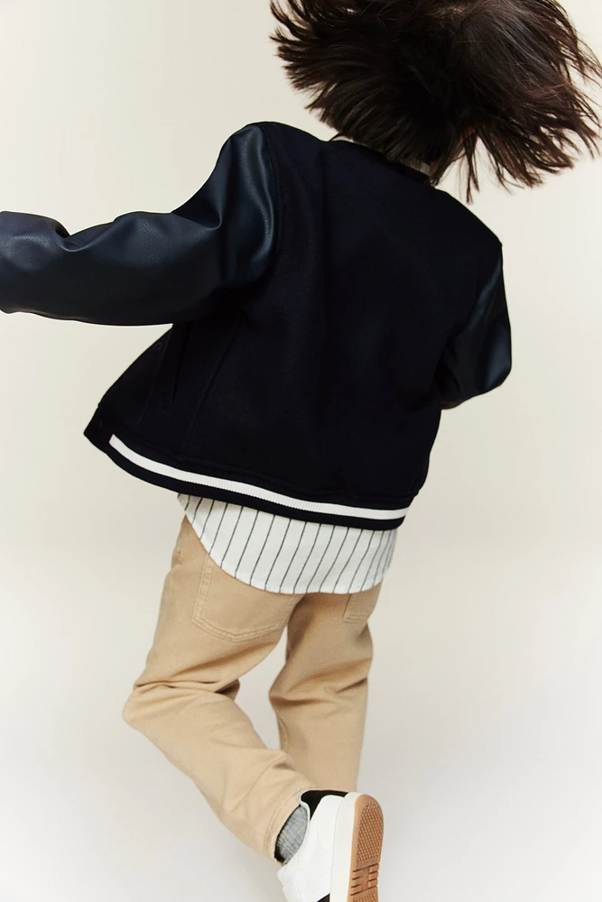 Appliquéd Baseball Jacket