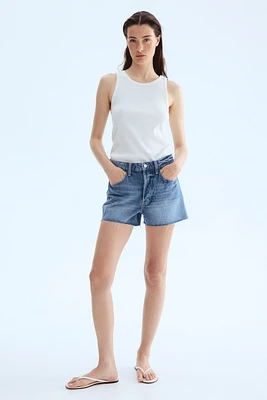 Short taille haute en denim