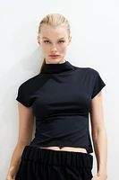 Mock Turtleneck Jersey Top