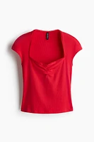 Ribbed Sweetheart-Neck Top