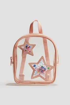 Iridescent Backpack with Appliqués