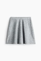 Rib-Knit A-Line Mini Skirt