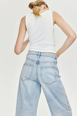 Wide High Cropped Jeans