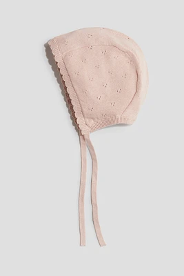 Bonnet béguin en tricot de coton