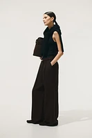 Wide-Leg Linen-Blend Pants