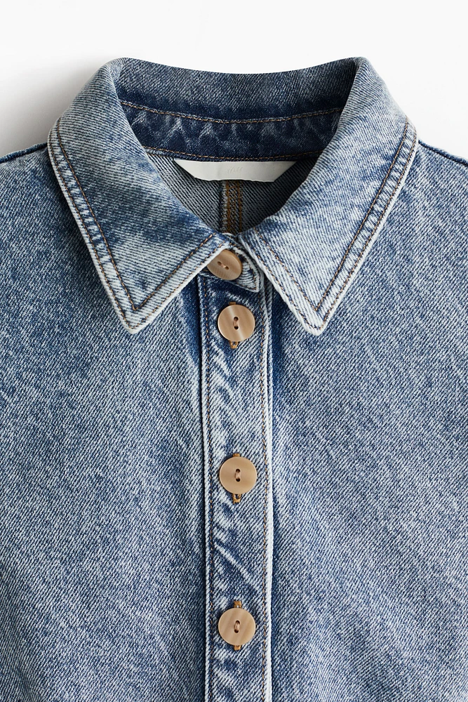 Denim Dress with Collar