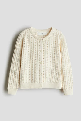 Pointelle-Knit Cotton Cardigan