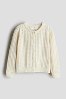 Pointelle-Knit Cotton Cardigan